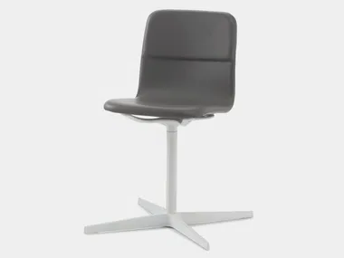 BEBO CR UP - Swivel with 4-spoke base tanned leather chair _ SOFTLINE 1979