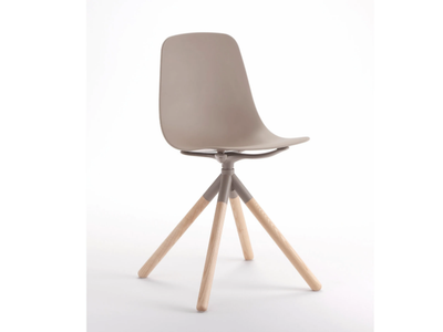 COUPÉ 4T - Swivel polypropylene chair with solid ash wood frame _ SOFTLINE 1979