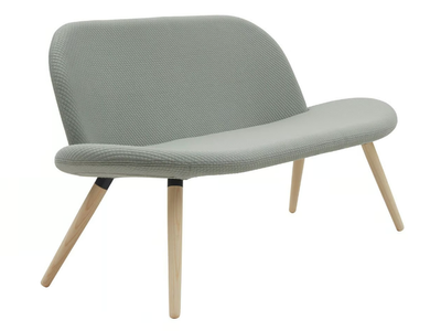ORLANDO WOOD - Fabric bench with back _ SOFTLINE