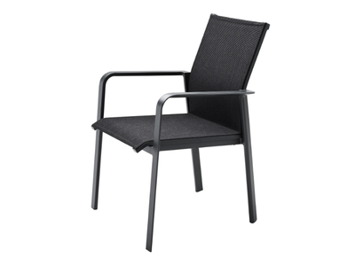 BREEZE - Stackable fabric garden chair with armrests _ Solpuri