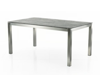 CLASSIC STAINLESS STEEL - Rectangular ceramic garden table _ Solpuri