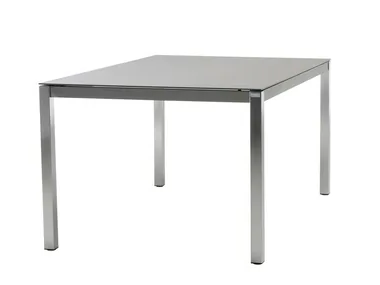 CLASSIC STAINLESS STEEL - Square ceramic garden table _ Solpuri
