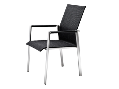 DANCE - Fabric garden chair with armrests _ Solpuri