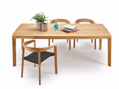 LODGE - Rectangular teak dining table _ Solpuri