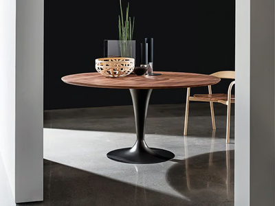 FLÛTE WOOD - Round wooden dining table _ Sovet italia