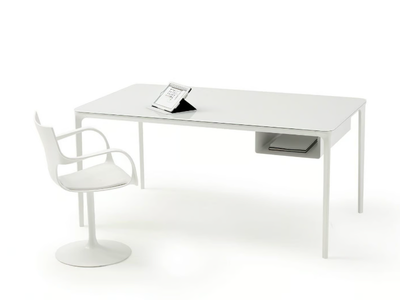SLIM OFFICE - Rectangular glass writing desk _ Sovet italia