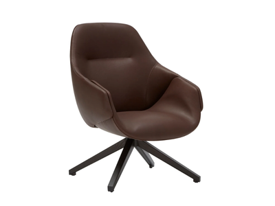 ANITA - Swivel leather armchair high-back _ SP01