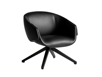 ANITA - Swivel leather armchair with armrests _ SP01