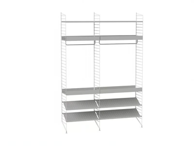BEDROOM C - Powder coated steel wardrobe with shoe rack _ String Furniture