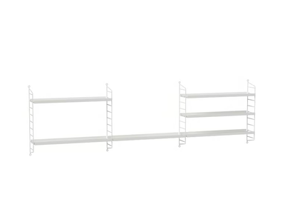 KIDS ROOM G - Open floating powder coated steel bookcase _ String Furniture