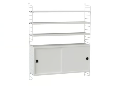 LIVING ROOM I - Open sectional powder coated steel shelving unit _ String Furniture
