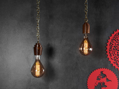 XXL PEAR - Wood and glass pendant lamp _ Studio Beam