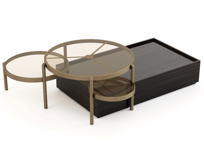HER - Low lacquered bronze and wooden coffee table _ Stylish Club