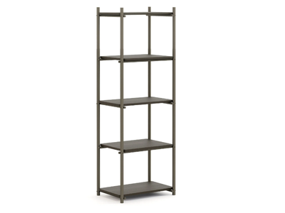 HER - Open stainless steel and wood bookcase _ Stylish Club