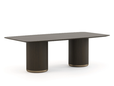 HER - Rectangular brass and wooden dining table _ Stylish Club