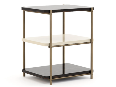 HER - Square bronze and wooden side table _ Stylish Club
