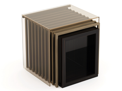 HIS - Rectangular wood and glass side table _ Stylish Club
