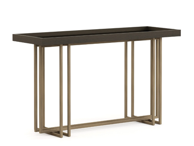 VECTOR - Rectangular stainless steel and wood console table _ Stylish Club