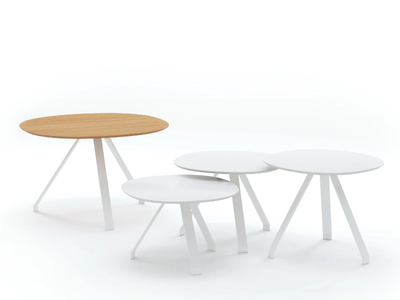 CELES - Round plywood side table with HPL edging _ Systemtronic