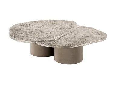 BRUT - Coffee table with aluminium top and cement legs _ Tacchini