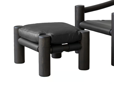 ELEPHANT - Footrest in solid wood and leather _ Tacchini