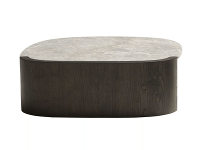TRAMPOLINO - Square ash and marble coffee table _ Tacchini
