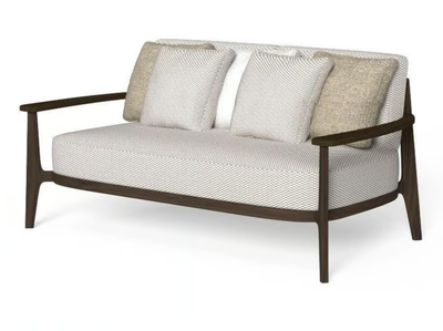 EVER - 2 seater fabric and rosewood garden sofa _ Talenti