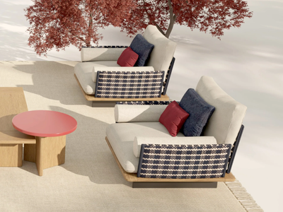 VENICE - Fabric garden armchair with armrests _ Talenti