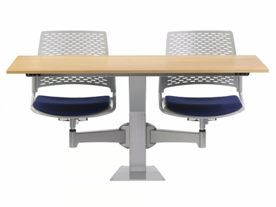 DIDAKTA SQUARE D 20 - Modular MDF study table with integrated chairs _ TALIN