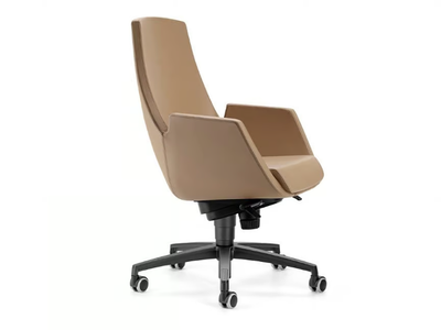 NUBIA 2919 - Height-adjustable leather executive chair with 5-spoke base with castors _ TALIN