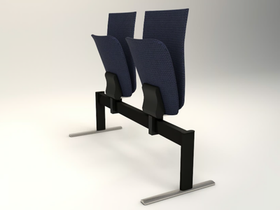 VEKTEN A181 - Freestanding fabric beam seating with tip-up seats _ TALIN