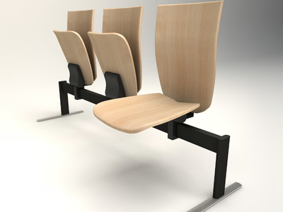 VEKTEN A181 - Freestanding wooden beam seating with tip-up seats _ TALIN