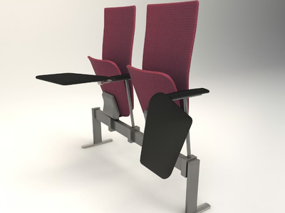 VEKTEN A185 - Freestanding fabric beam seating with writing tablet _ TALIN