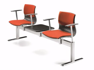 WEBBY 336 B2 TS - Freestanding fabric beam seating with armrests _ TALIN