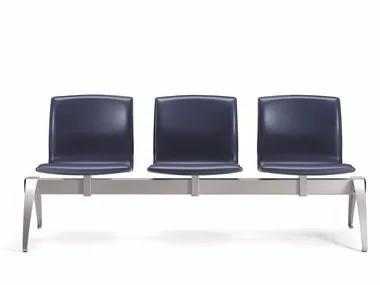 WEBTOP 390 B3 - Freestanding tanned leather beam seating _ TALIN