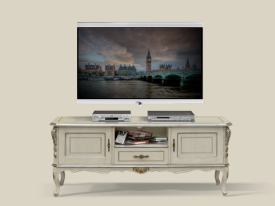 1401 - Wooden TV cabinet with cable management _ Tarocco Vaccari Group