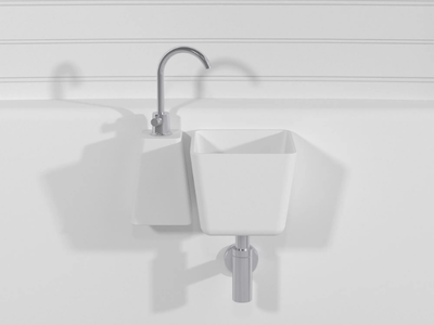 KYŪBU LATRQ+LATRT - Square wall-mounted handrinse basin _ Technova