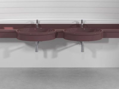 ROSSARI SMALL PLTR7 - Wall-mounted custom Pietraluce® washbasin _ Technova