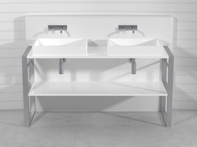 SQUARE CONSOLLE LCTB2 - Double Pietraluce® console sink _ Technova