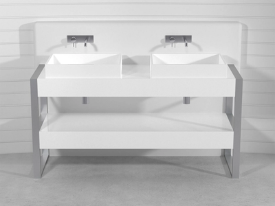 SQUARE CONSOLLE LCTC2 - Double Pietraluce® console sink _ Technova