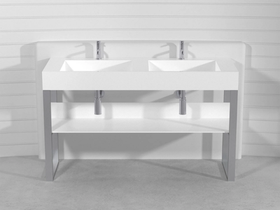 SQUARE DOUBLE CONSOLLE LCTQ2 - Double Pietraluce® console sink _ Technova