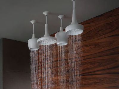 CALICES - Ceiling mounted brass rain shower _ Tender rain