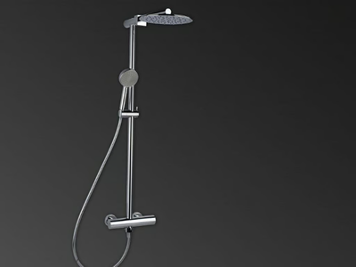 ECHO WATERFALL - Wall-mounted brass shower panel with hand shower _ Tender rain