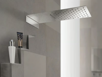 ESTANTE - Wall-mounted 2-spray stainless steel overhead shower with chromotherapy _ Tender rain