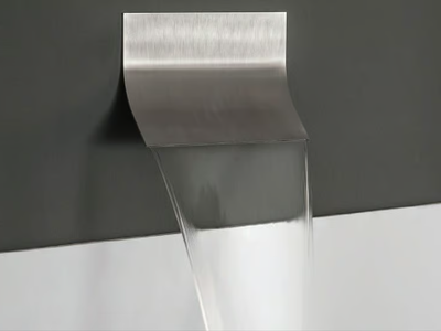 MINOA - Wall-mounted stainless steel waterfall spout _ Tender rain