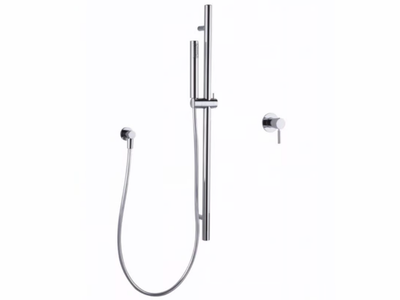 Round section sliding bar - Brass shower wallbar with hand shower _ Tender rain
