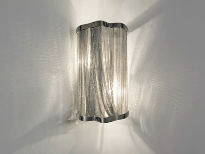 ATLANTIS J04 - Brass chains and metal structure plated wall light _ TERZANI