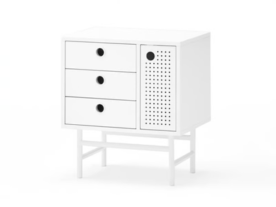 PUNTO - Rectangular MDF bedside table with drawers _ TEULAT