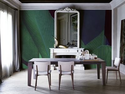 AEON DARK - Washable wallpaper with floral pattern _ Texturae