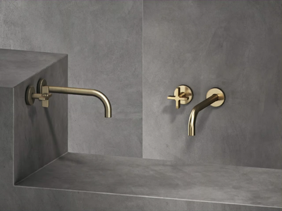 LONDON - 2 hole wall-mounted single handle washbasin tap _ The Watermark Collection